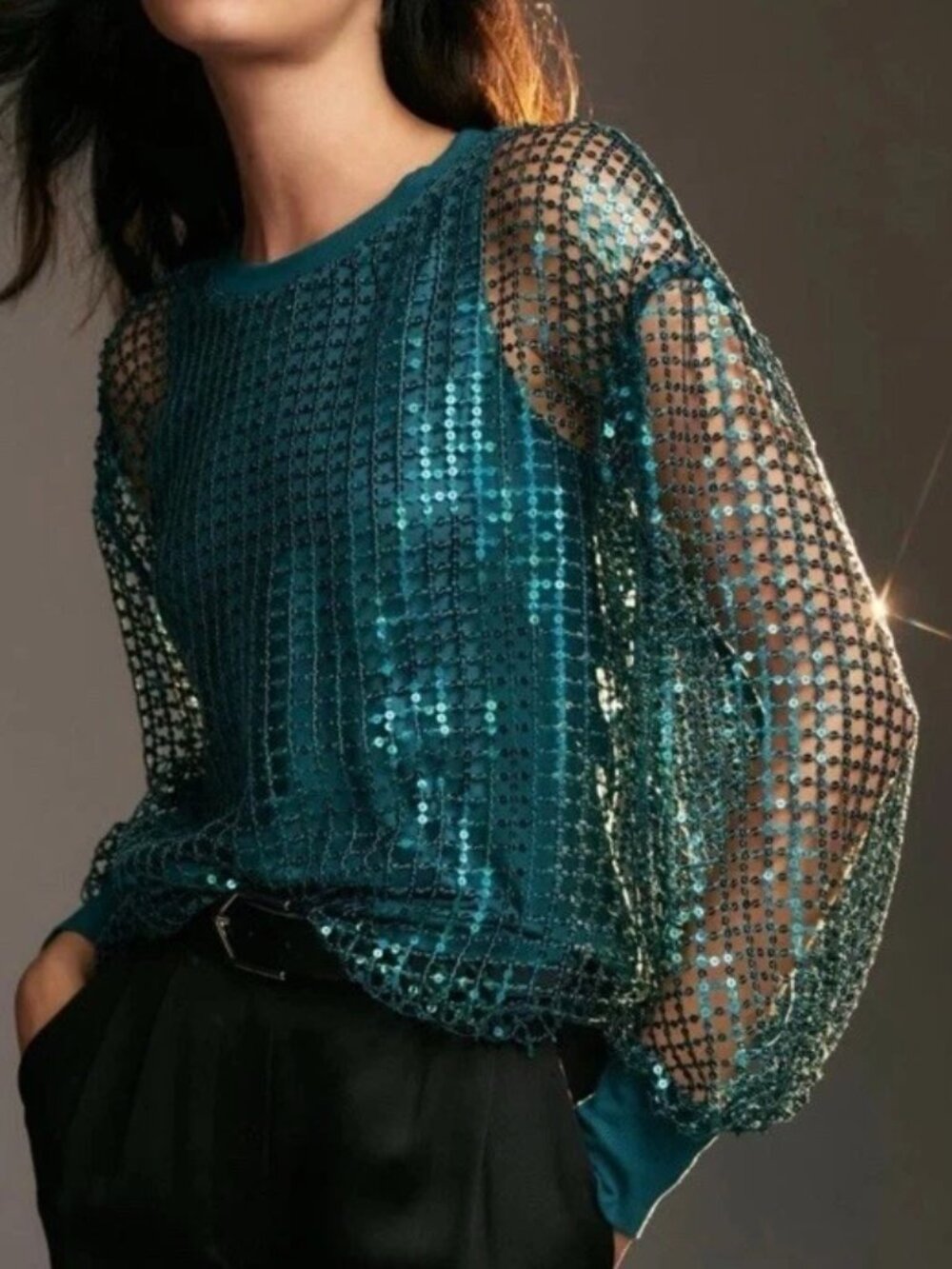 NWOT Anthropologie | Pilcro Long-Sleeve Sequin Top